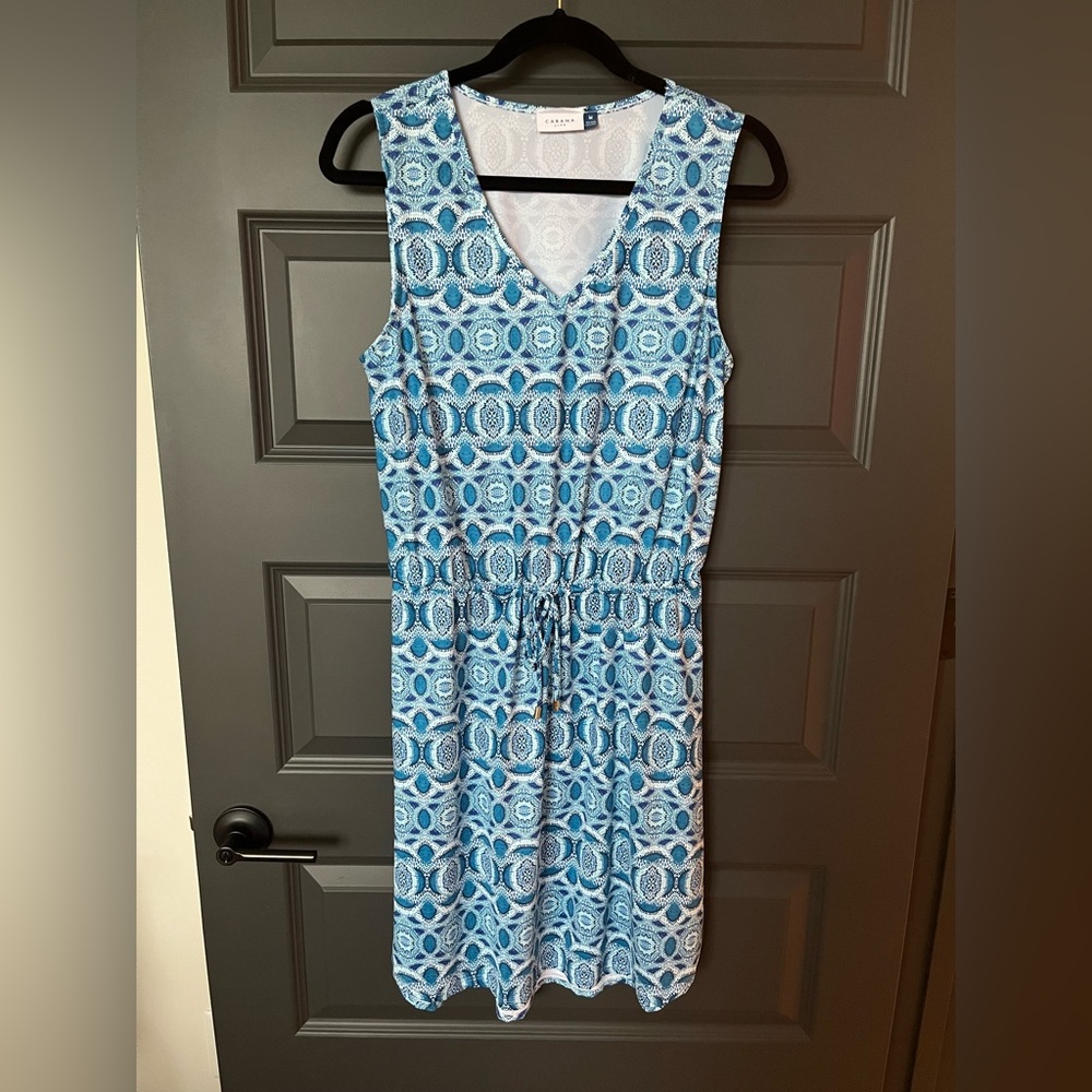 Cabana Life Blue and White Patterned Dress